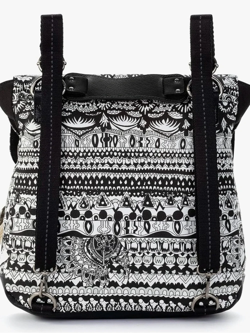 Sakroots One World Design Black & White Graphic Olympic Backpack/Crossbody